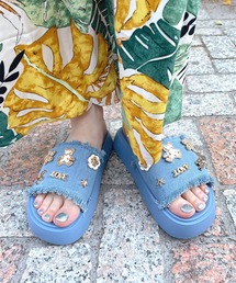 ♡minn サイドビジューサンダル♡ シアービジュー厚底サンダル/MAJESTIC LEGON(マジェスティックレゴン