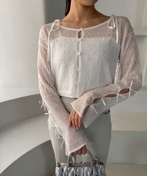 one after another NICE CLAUP（ワンアフターアナザーナイスクラップ）の「ニットアンサンブル（アンサンブル・レディース・ピンク/ミント/オフホワイト/ブラック・FREE）」の22枚目の写真