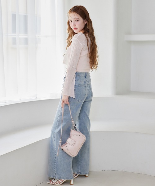 one after another NICE CLAUP（ワンアフターアナザーナイスクラップ）の「ニットアンサンブル（アンサンブル・レディース・ピンク/ミント/オフホワイト/ブラック・FREE）」の5枚目の写真