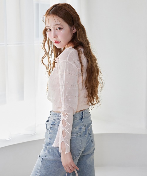 one after another NICE CLAUP（ワンアフターアナザーナイスクラップ）の「ニットアンサンブル（アンサンブル・レディース・ピンク/ミント/オフホワイト/ブラック・FREE）」の7枚目の写真