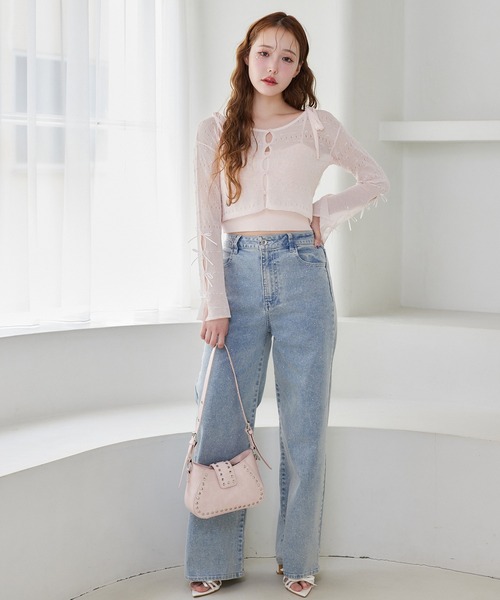 one after another NICE CLAUP（ワンアフターアナザーナイスクラップ）の「ニットアンサンブル（アンサンブル・レディース・ピンク/ミント/オフホワイト/ブラック・FREE）」の11枚目の写真