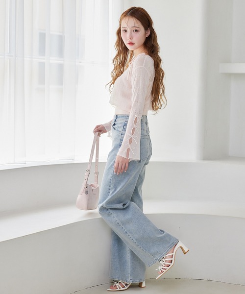 one after another NICE CLAUP（ワンアフターアナザーナイスクラップ）の「ニットアンサンブル（アンサンブル・レディース・ピンク/ミント/オフホワイト/ブラック・FREE）」の12枚目の写真