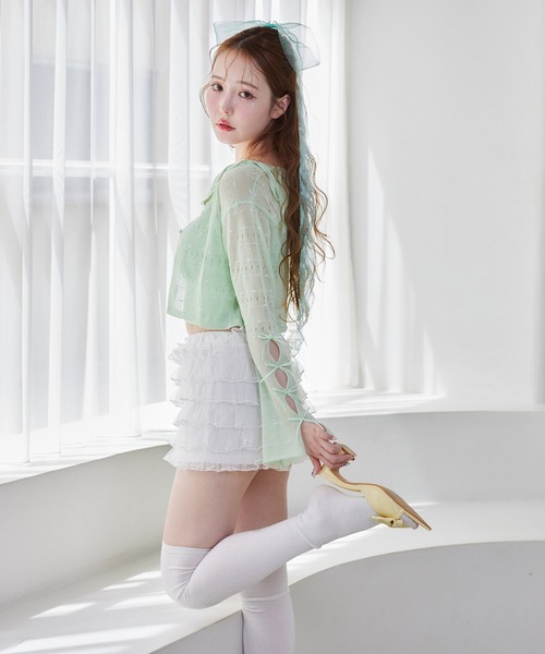 one after another NICE CLAUP（ワンアフターアナザーナイスクラップ）の「ニットアンサンブル（アンサンブル・レディース・ピンク/ミント/オフホワイト/ブラック・FREE）」の19枚目の写真