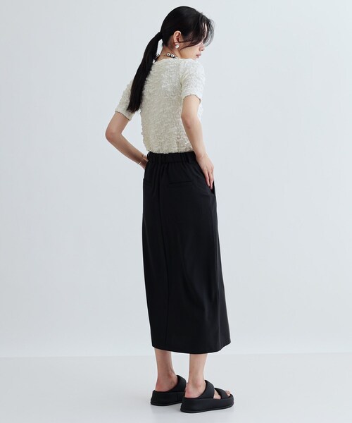 GALLEST(ギャレスト)の「【セットアップ対応】リネンライクボックスタックスカート【カセット服/通勤・オフィス】(スカート・レディース・ブラック/ブラウン系その他・36/38/40)」の16枚目の写真