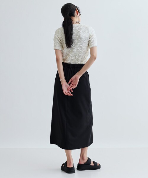 GALLEST(ギャレスト)の「【セットアップ対応】リネンライクボックスタックスカート【カセット服/通勤・オフィス】(スカート・レディース・ブラック/ブラウン系その他・36/38/40)」の15枚目の写真