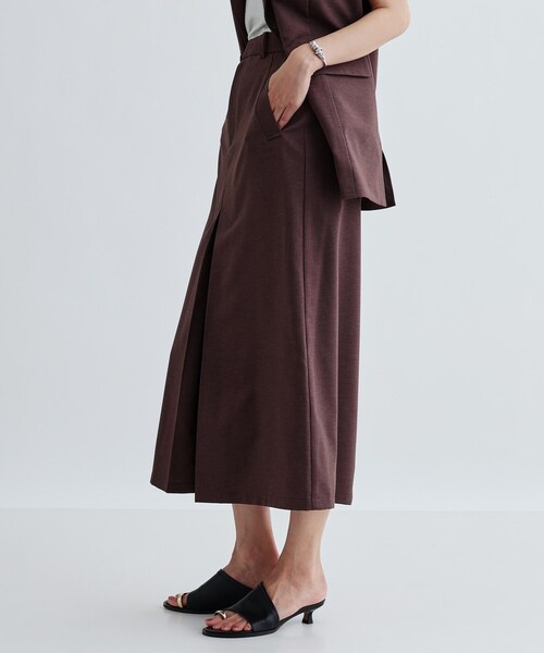 GALLEST(ギャレスト)の「【セットアップ対応】リネンライクボックスタックスカート【カセット服/通勤・オフィス】(スカート・レディース・ブラック/ブラウン系その他・36/38/40)」の7枚目の写真