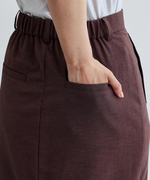 GALLEST(ギャレスト)の「【セットアップ対応】リネンライクボックスタックスカート【カセット服/通勤・オフィス】(スカート・レディース・ブラック/ブラウン系その他・36/38/40)」の3枚目の写真