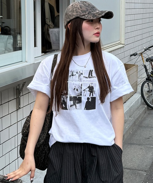 napinna maison(ナピナメゾン)の「【napinna maison×HIINA】オーバープリントTシャツ(Tシャツ/カットソー・レディース・ホワイト系2/ホワイト系1/ブラック系1・L/M)」の2枚目の写真