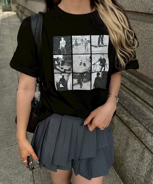 napinna maison(ナピナメゾン)の「【napinna maison×HIINA】オーバープリントTシャツ(Tシャツ/カットソー・レディース・ホワイト系2/ホワイト系1/ブラック系1・L/M)」の3枚目の写真