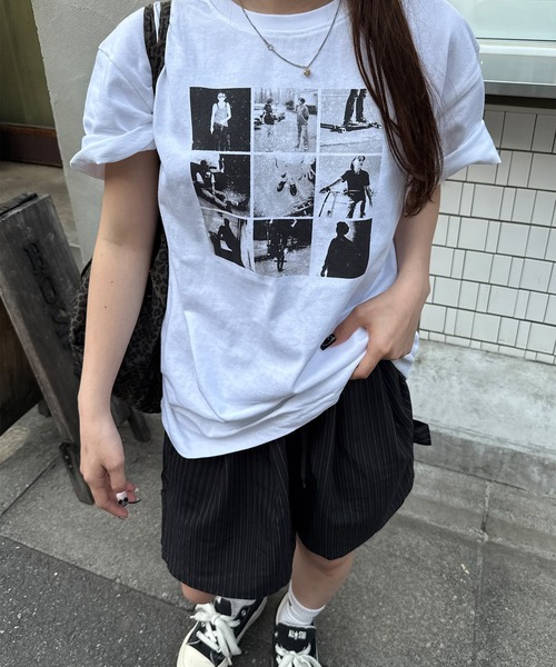 napinna maison(ナピナメゾン)の「【napinna maison×HIINA】オーバープリントTシャツ(Tシャツ/カットソー・レディース・ホワイト系2/ホワイト系1/ブラック系1・L/M)」の4枚目の写真