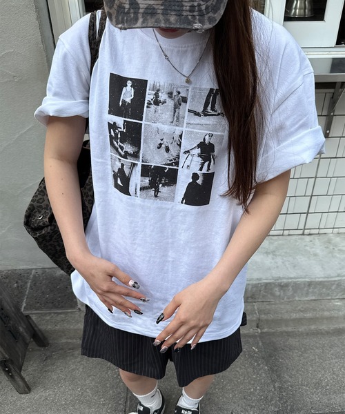 napinna maison(ナピナメゾン)の「【napinna maison×HIINA】オーバープリントTシャツ(Tシャツ/カットソー・レディース・ホワイト系2/ホワイト系1/ブラック系1・L/M)」の5枚目の写真