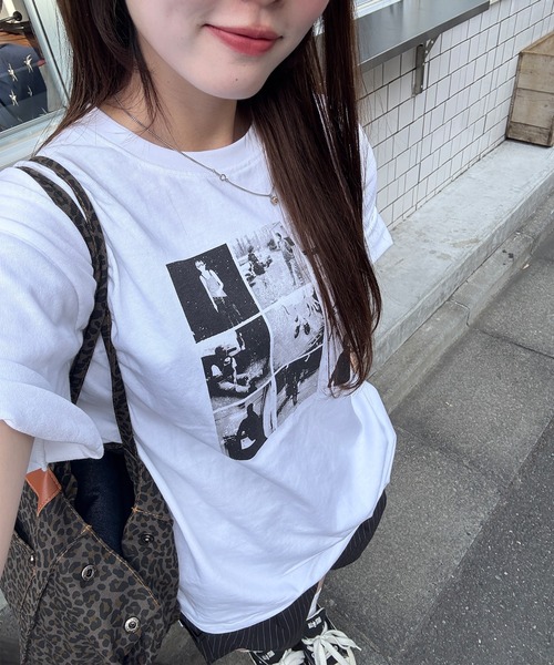 napinna maison(ナピナメゾン)の「【napinna maison×HIINA】オーバープリントTシャツ(Tシャツ/カットソー・レディース・ホワイト系2/ホワイト系1/ブラック系1・L/M)」の7枚目の写真