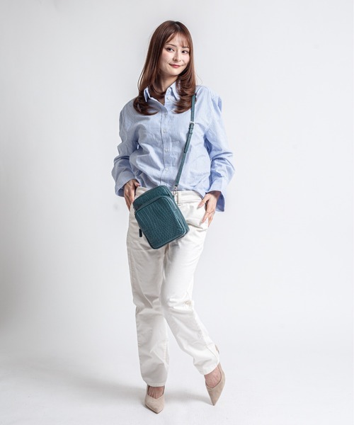 BELLIES YORK（ベリーズヨーク）の「【BELLIES YORK】クロコダイル×牛革　ショルダーバッグ ポーチ ポシェット（ショルダーバッグ・レディース・ダークベージュ/ブラック/ネイビー/ベージュ・FREE）」の16枚目の写真