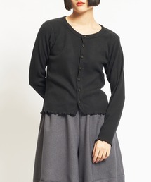 リブニット　クルーカーディガン