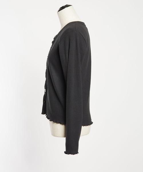 gomme（ゴム）の「リブニット　クルーカーディガン（カーディガン/ボレロ・レディース・ブラック・MEDIUM）」の6枚目の写真