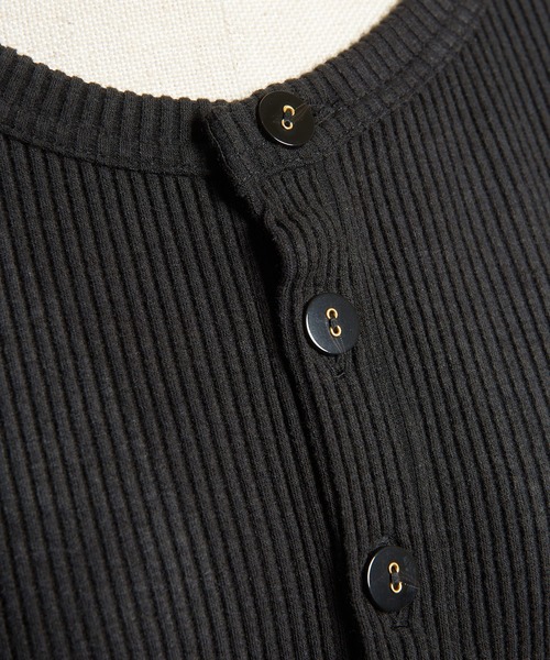 gomme（ゴム）の「リブニット　クルーカーディガン（カーディガン/ボレロ・レディース・ブラック・MEDIUM）」の8枚目の写真