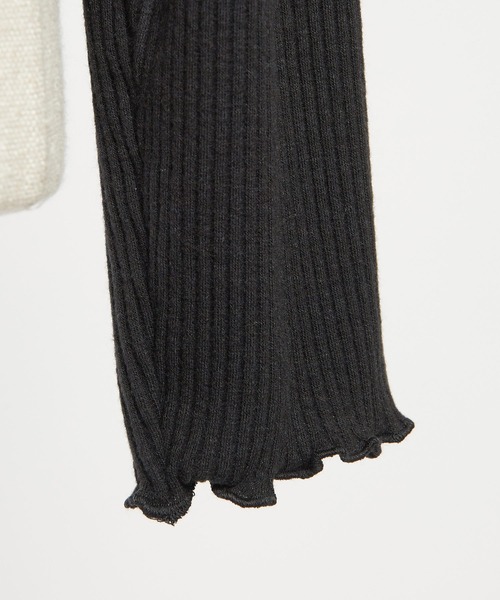 gomme（ゴム）の「リブニット　クルーカーディガン（カーディガン/ボレロ・レディース・ブラック・MEDIUM）」の9枚目の写真