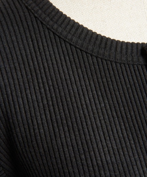 gomme（ゴム）の「リブニット　クルーカーディガン（カーディガン/ボレロ・レディース・ブラック・MEDIUM）」の10枚目の写真