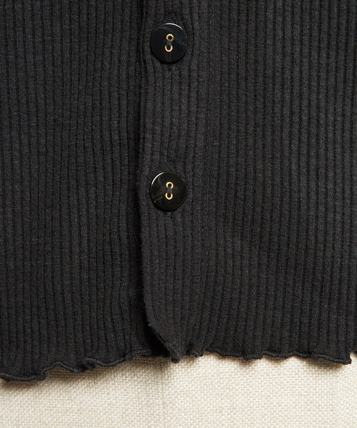 gomme（ゴム）の「リブニット　クルーカーディガン（カーディガン/ボレロ・レディース・ブラック・MEDIUM）」の12枚目の写真