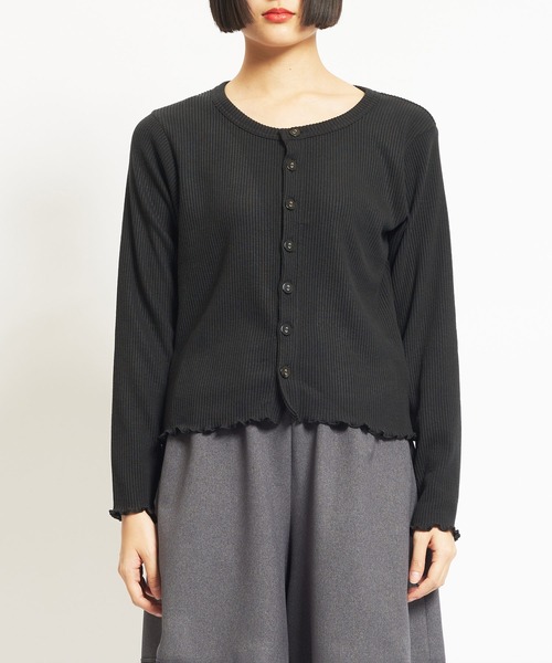 gomme（ゴム）の「リブニット　クルーカーディガン（カーディガン/ボレロ・レディース・ブラック・MEDIUM）」の13枚目の写真