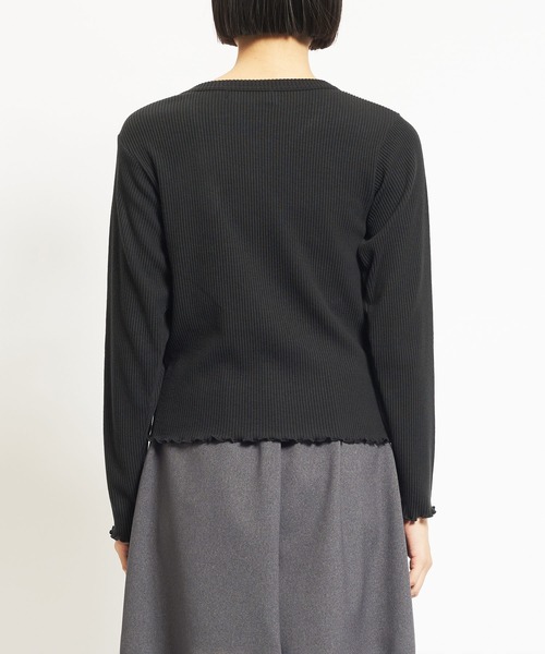 gomme（ゴム）の「リブニット　クルーカーディガン（カーディガン/ボレロ・レディース・ブラック・MEDIUM）」の15枚目の写真