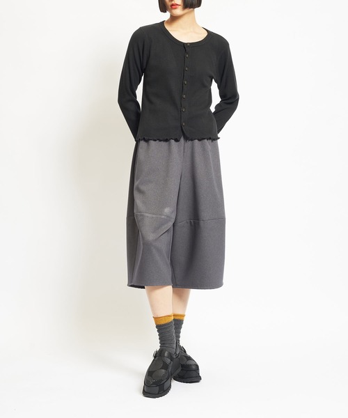 gomme（ゴム）の「リブニット　クルーカーディガン（カーディガン/ボレロ・レディース・ブラック・MEDIUM）」の2枚目の写真