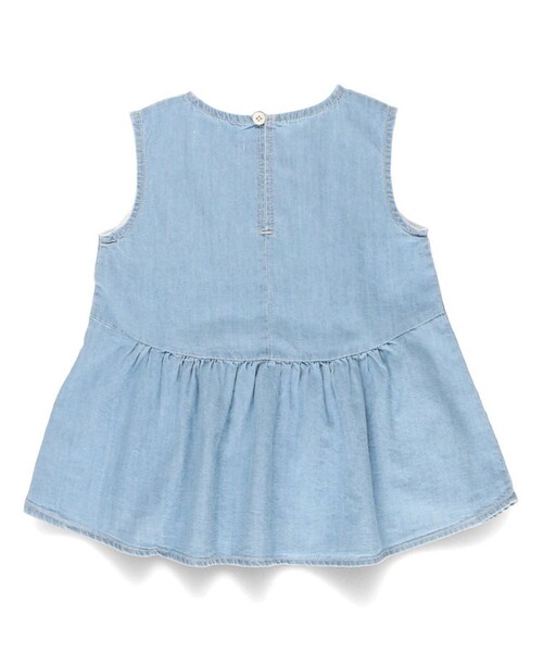 EDWIN（エドウィン）の「【Ou? by EDWIN】ノースリーブブラウス（シャツ/ブラウス・キッズ・サックスブルー/オフホワイト・90/120/110/100/130/140/150）」の11枚目の写真