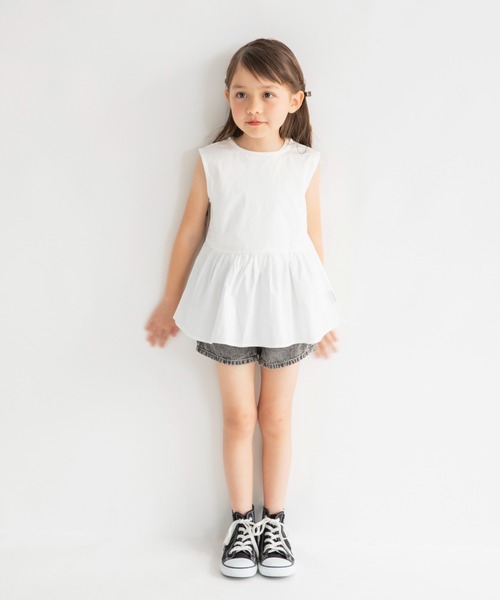 EDWIN（エドウィン）の「【Ou? by EDWIN】ノースリーブブラウス（シャツ/ブラウス・キッズ・サックスブルー/オフホワイト・90/120/110/100/130/140/150）」の12枚目の写真