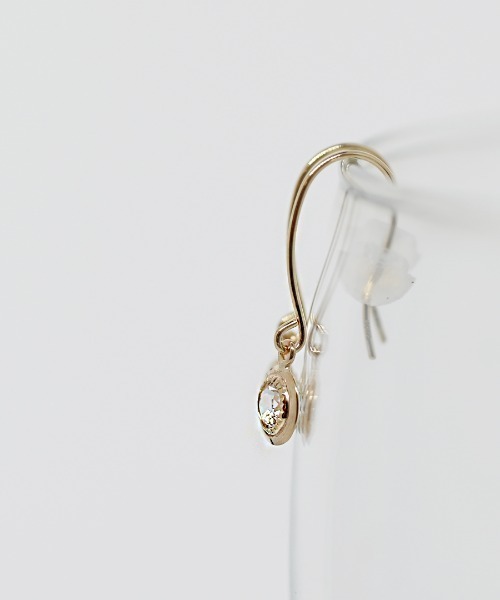 sowi(ソーイ)の「K10 天然石スイングピアス(ピアス(両耳用)・レディース・ライトブルー/ホワイト・フリ-)」の3枚目の写真