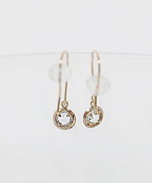 sowi(ソーイ)の「K10 天然石スイングピアス(ピアス(両耳用)・レディース・ライトブルー/ホワイト・フリ-)」の8枚目の写真