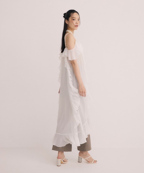 EIMY ISTOIRE(エイミーイストワール)の「ラッフルキャミロングブラウス(シャツ/ブラウス・レディース・ホワイト/サックスブルー/ブラック/ライトイエロー・F)」の20枚目の写真
