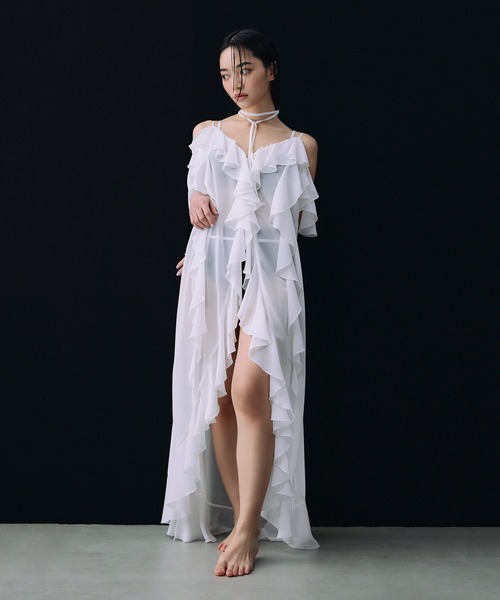 EIMY ISTOIRE(エイミーイストワール)の「ラッフルキャミロングブラウス(シャツ/ブラウス・レディース・ホワイト/サックスブルー/ブラック/ライトイエロー・F)」の18枚目の写真
