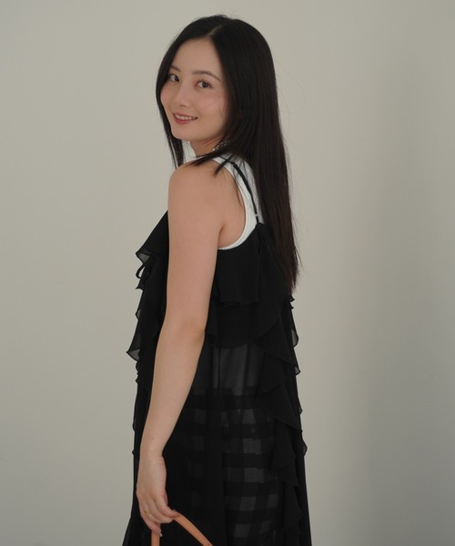 EIMY ISTOIRE(エイミーイストワール)の「ラッフルキャミロングブラウス(シャツ/ブラウス・レディース・ホワイト/サックスブルー/ブラック/ライトイエロー・F)」の16枚目の写真