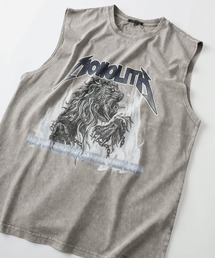 SlashDate（スラッシュデイト）の「【82】グランジ加工 ロックテイスト ノースリーブTシャツ タンクトップ バックプリント メンズ　レディース（タンクトップ）」