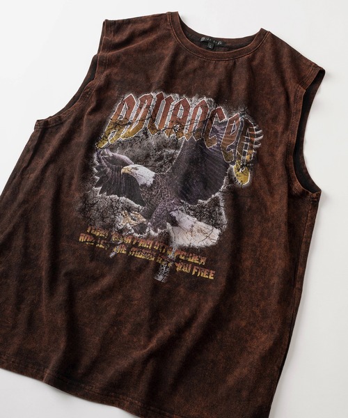 SlashDate（スラッシュデイト）の「【82】グランジ加工 ロックテイスト ノースリーブTシャツ タンクトップ バックプリント メンズ　レディース（タンクトップ・メンズ・ブラック系その他/ブラック/グレー系その他/ブラック系その他2/ブラウン/ライトグレー・M/L）」の6枚目の写真