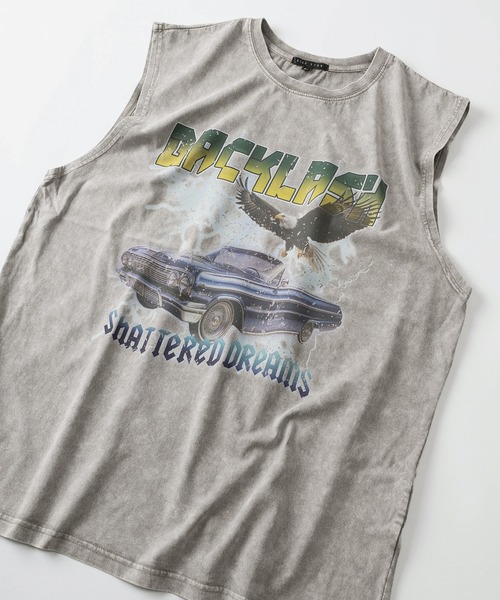 SlashDate（スラッシュデイト）の「【82】グランジ加工 ロックテイスト ノースリーブTシャツ タンクトップ バックプリント メンズ　レディース（タンクトップ・メンズ・ブラック系その他/ブラック/グレー系その他/ブラック系その他2/ブラウン/ライトグレー・M/L）」の8枚目の写真