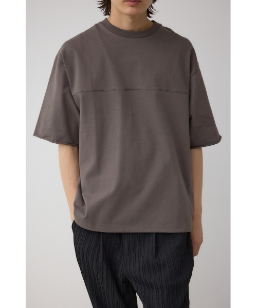 AZUL by moussy(アズールバイマウジー)の「切り替えデザインドローコードトップス(Tシャツ/カットソー・メンズ・ダークブラウン/オフホワイト/ブラック/ダークグレー・MEDIUM/LARGE)」の4枚目の写真