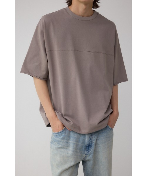 AZUL by moussy(アズールバイマウジー)の「切り替えデザインドローコードトップス(Tシャツ/カットソー・メンズ・ダークブラウン/オフホワイト/ブラック/ダークグレー・MEDIUM/LARGE)」の3枚目の写真