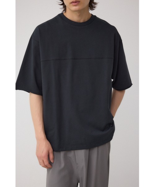 AZUL by moussy(アズールバイマウジー)の「切り替えデザインドローコードトップス(Tシャツ/カットソー・メンズ・ダークブラウン/オフホワイト/ブラック/ダークグレー・MEDIUM/LARGE)」の2枚目の写真