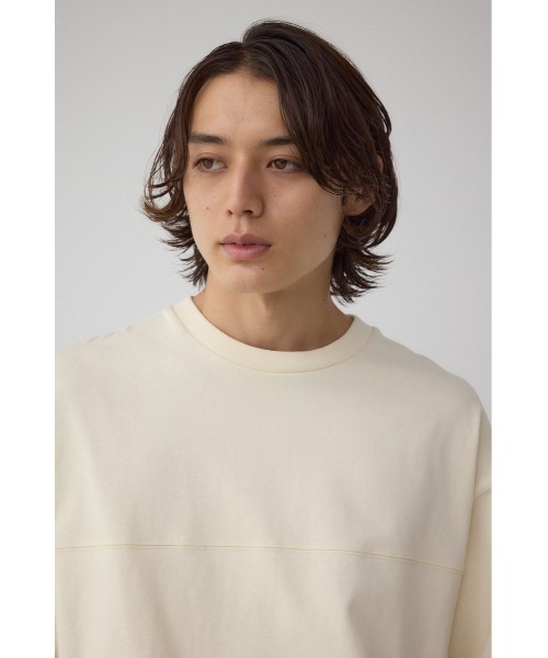 AZUL by moussy(アズールバイマウジー)の「切り替えデザインドローコードトップス(Tシャツ/カットソー・メンズ・ダークブラウン/オフホワイト/ブラック/ダークグレー・MEDIUM/LARGE)」の5枚目の写真
