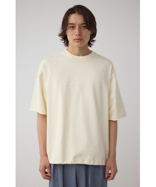 AZUL by moussy(アズールバイマウジー)の「切り替えデザインドローコードトップス(Tシャツ/カットソー・メンズ・ダークブラウン/オフホワイト/ブラック/ダークグレー・MEDIUM/LARGE)」の8枚目の写真