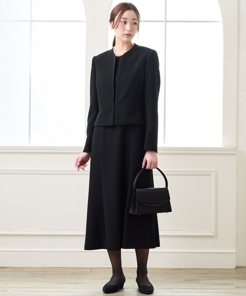 Mmeeme フリジサテンアンサンブルワンピース セール】【喪服・礼服・WEB限定】マシンウォッシャブル サテン切り替え