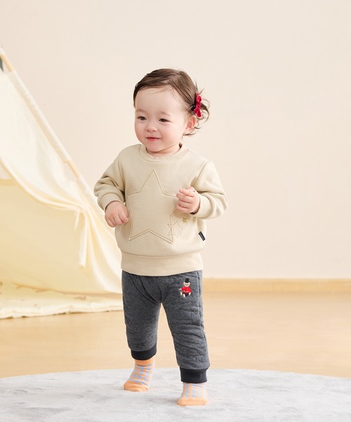 combimini（コンビミニ）の「あったかニットキルトラップパンツ（星）（その他パンツ・キッズ・ダークグレー・70/80）」の5枚目の写真