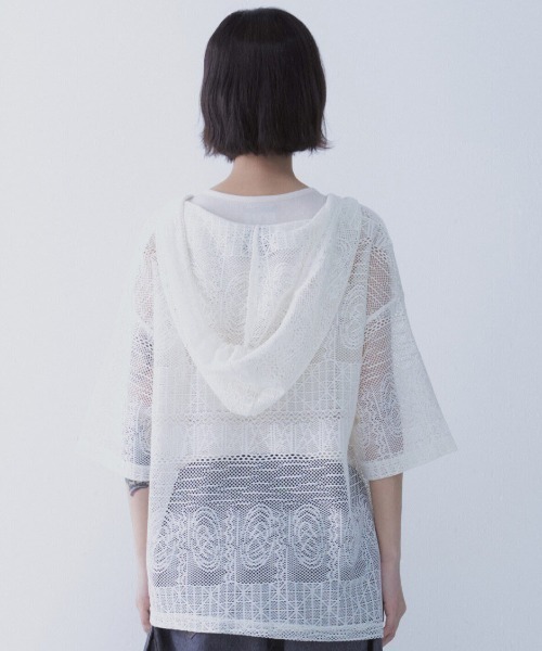 SETSETSET(セットセットセット)の「A'GEM/9 × .kom 『SETSETSET/セットセットセット』 BOHEMIAN LACE HOODIE/ボヘミアン シアーレース パーカー(その他トップス・レディース・ブラック/ホワイト・FREE)」の9枚目の写真