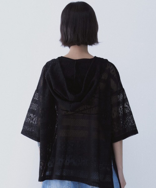 SETSETSET(セットセットセット)の「A'GEM/9 × .kom 『SETSETSET/セットセットセット』 BOHEMIAN LACE HOODIE/ボヘミアン シアーレース パーカー(その他トップス・レディース・ブラック/ホワイト・FREE)」の17枚目の写真
