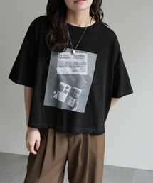 フォトプリントクロップド丈Tee / 半袖Teeシャツ