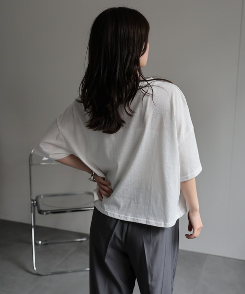 ap retro（アプレトロ）の「フォトプリントクロップド丈Tee / 半袖Teeシャツ（Tシャツ/カットソー・レディース・グレー/ブラック/モカ/ネイビー/ホワイト・FREE）」の13枚目の写真