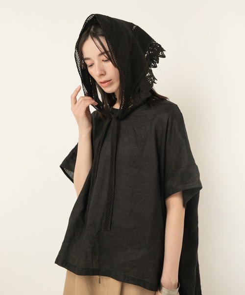 RNA-N（アールエヌエーエヌ）の「E5139 バテンレーススカーフ（ストール/ショール・レディース・オフホワイト/ブラック・FREE）」の2枚目の写真