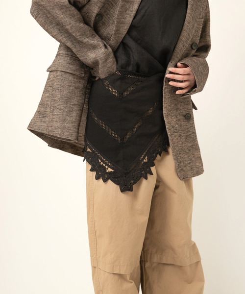 RNA-N（アールエヌエーエヌ）の「E5139 バテンレーススカーフ（ストール/ショール・レディース・オフホワイト/ブラック・FREE）」の7枚目の写真