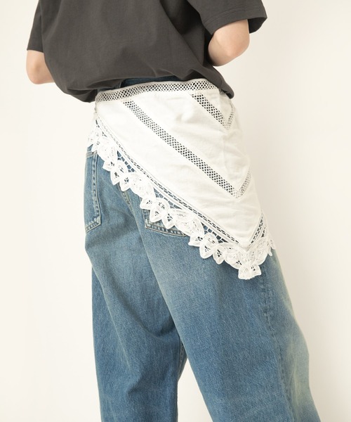 RNA-N（アールエヌエーエヌ）の「E5139 バテンレーススカーフ（ストール/ショール・レディース・オフホワイト/ブラック・FREE）」の3枚目の写真